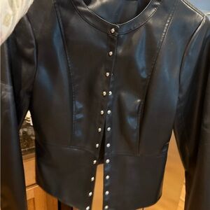 Zara Black Faux Leather Jacket